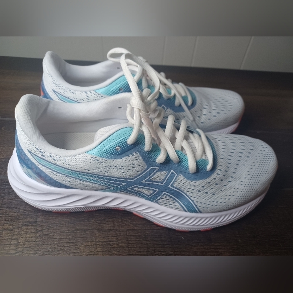 Asics Women's Athletic Shoes - White and Blue - Picture 3 of 12